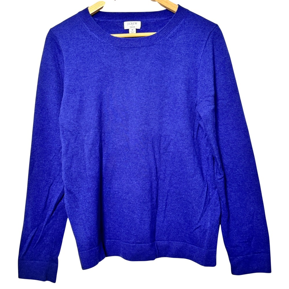 J.Crew Teddie Royal Blue Cotton Wool Blend Crewneck Sweater Mens Medium 452